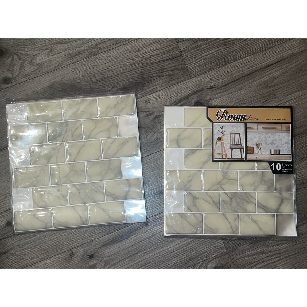 Peel And Stick Decorative Wall Tiles By Room Decor Grey Marble 19 Sheets 12X12